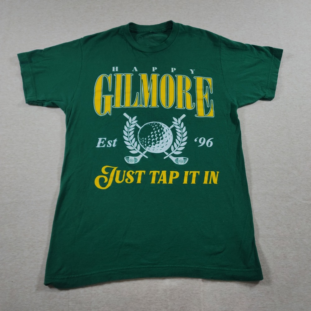 Happy Gilmore Movie Mens Medium Graphic T Shirt Green Just Tap It In Golf